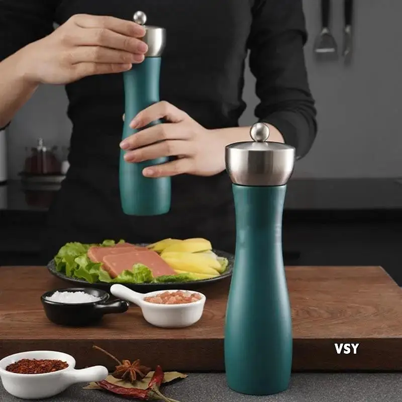 

Ручная мельница для перца из нержавеющей стали 304, мельница для перца с морской солью и цветами, шейкер для специй для барбекю, инструмент