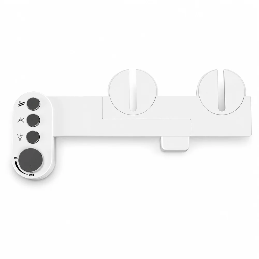 Bidet Attachment for Toilet, Self-Cleaning, Dual Retractable Nozzles,Adjustable Water Pressure, Non-Electric Cold Water Sprayer for Rear Wash Feminine Wash
