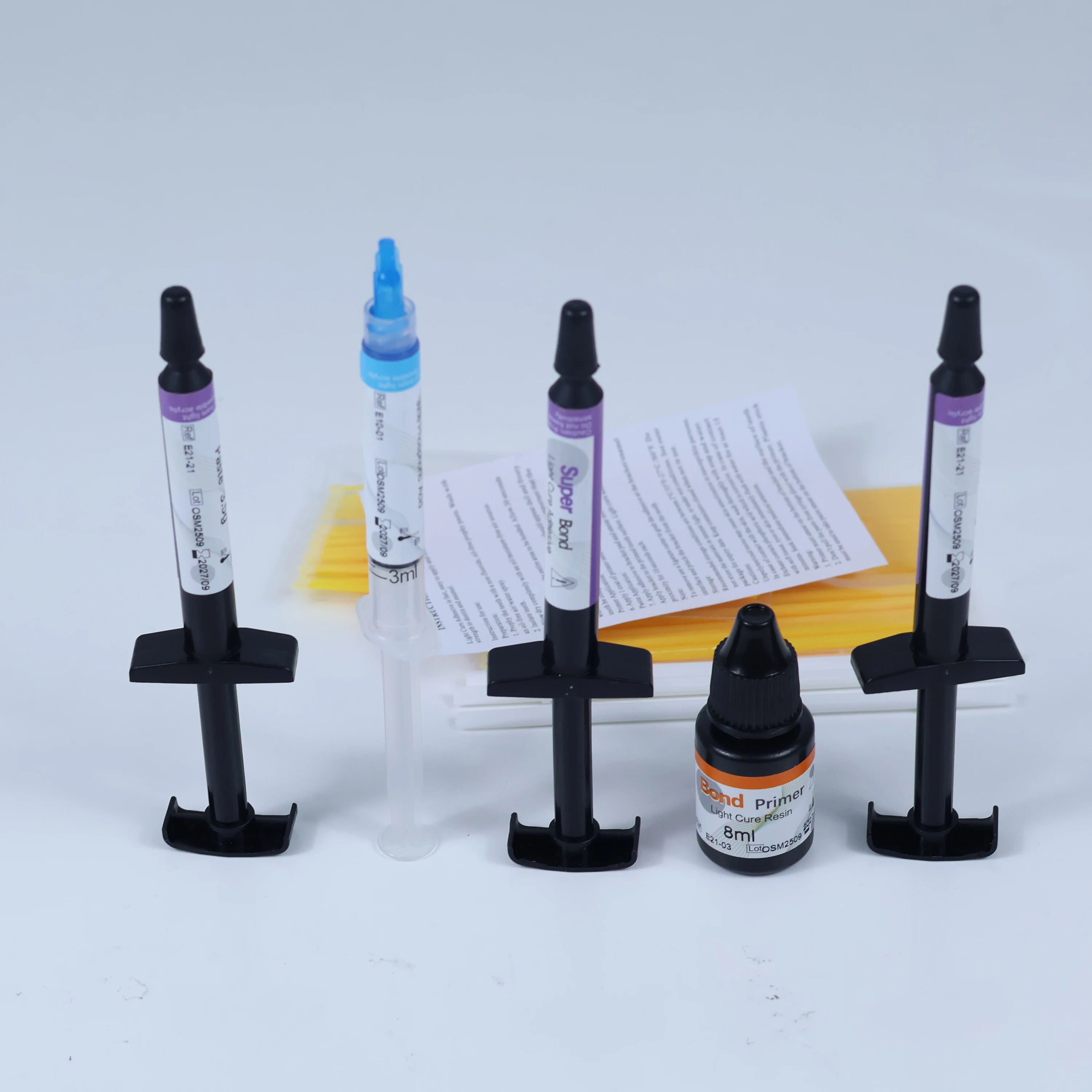 Dental Orthodontic Adhesive Light Cure Glue Kit Blue Glue Green Glue Paste Primer Etching Invisible Bonding For Brackets Braces