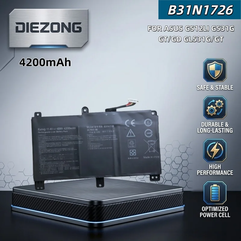 4200mAh Large Capacity B31N1726 Suitable for ASUS G512LI G531G/GT/GD GL531G/GT Laptop Battery Long Lasting Battery Life