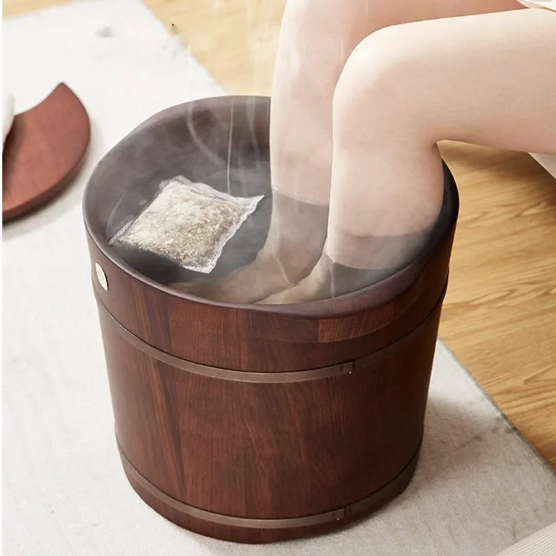 Luxurious Wooden Foot Detox Spa Bucket Insulated Over-Calf Bath Immersive Therapy Experience Lazy Foot-Spa