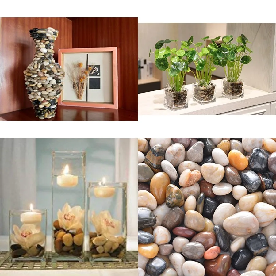

Decorative Polished Pebbles - Pebbles Polished Gravel, 0.5-1.2 inch Small Decorative River Rock Stones for Fresh Water Fish A
