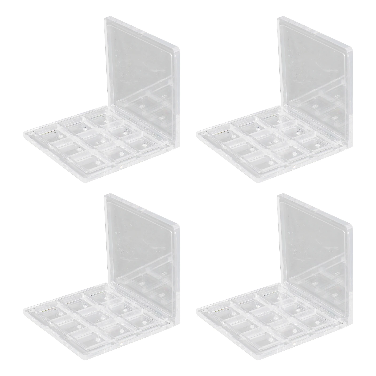 

4pcs Eyeshadow Mixing Plate Transparent Makeup Storage Case Travel Compartment Cosmetics Organizer Blusher Box Empty Container