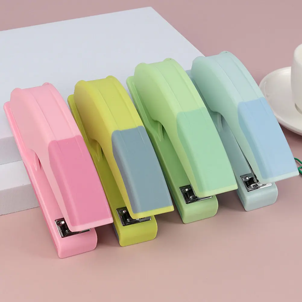 1Pcs High Durability Plastic Stapler Compact Design Comfort Grip for Document Paper Binding Study