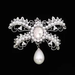 SKEDS Luxury Women Pearl Pendant Rhinestone Brooches Jewelry Baroque Vintage Crystal Corsage Badges Lady Party Brooch Pin