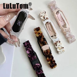 Strap For Xiaomi Mi Band 8 7 Bracelet For Mi Band 5/6/4/3 Watch Band Fashion Gradient Resin Acrylic Clear Smartwatch Accessories