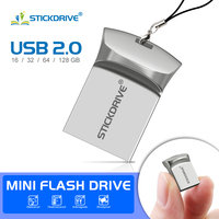 Mini Metal Pendrive 128GB 64GB USB 2.0 flash drive 32GB 16GB USB Memory Stick 8GB 4GB Pen drive flash u disk