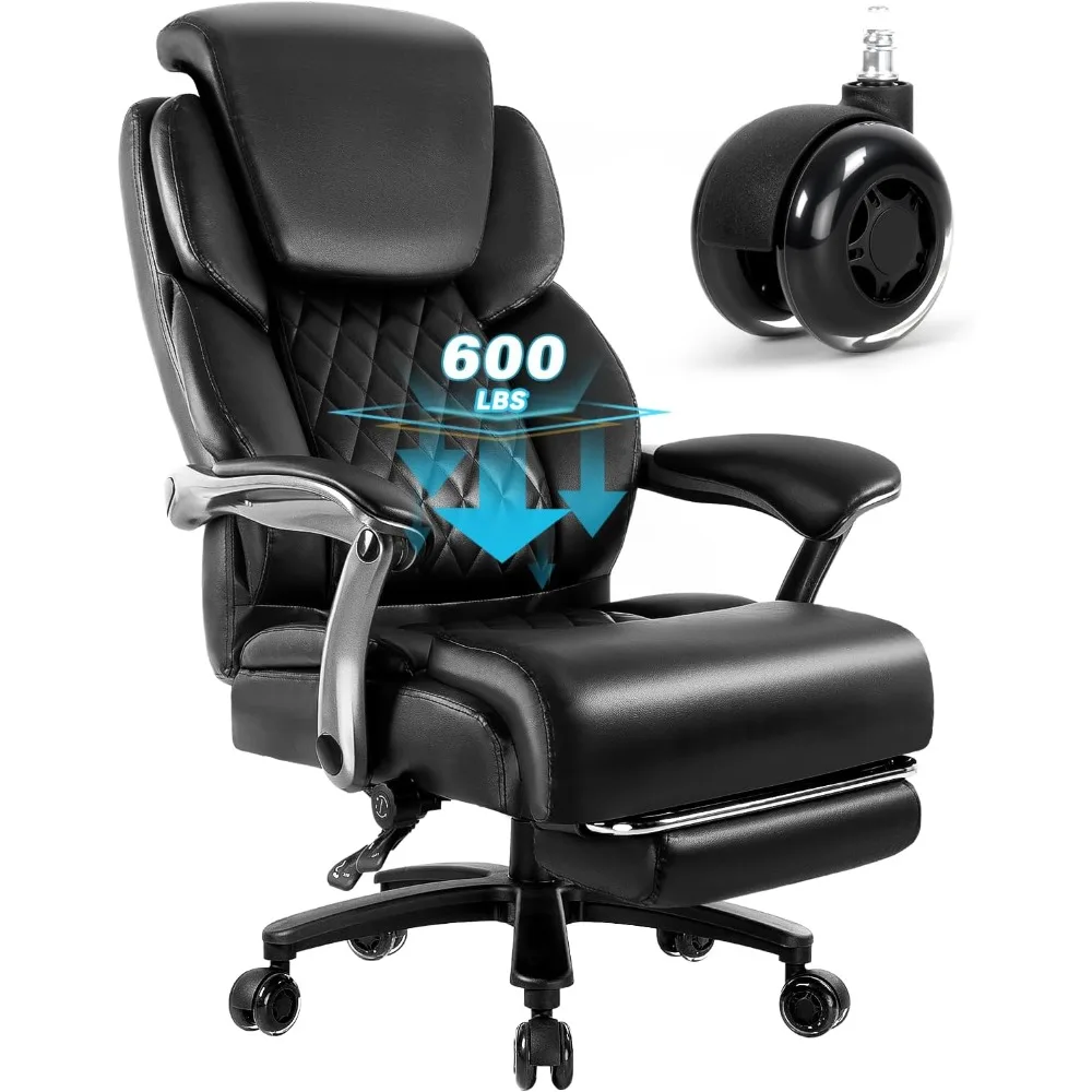 كرسي مكتب كبير وطويل - كرسي تنفيذي مريح ذو سعة 600 رطل ​