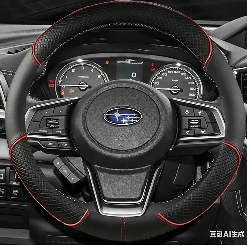 For Subaru STI Brz Wrx Xv Ascent Forester Outback Impreza Legacy Car Suede 3D Coining Logo Antislip Leather Steering Wheel Cover