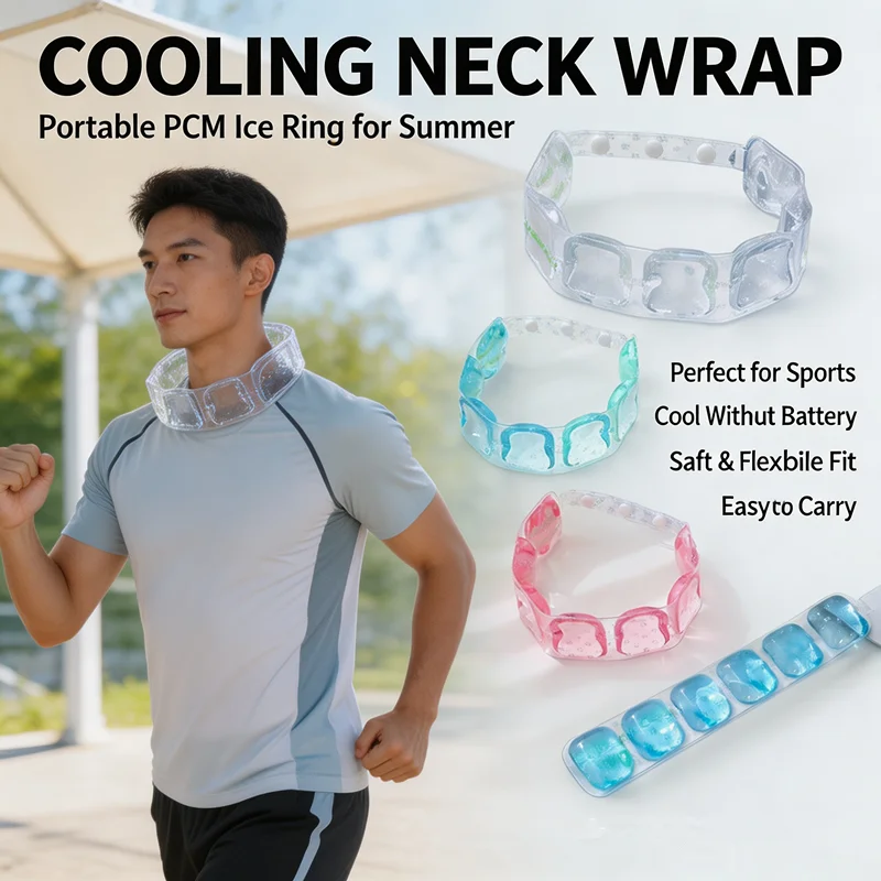 18°C PCM Cooling Neck Ring Reusable Summer Ice Neck Cooler Portable Neck Chiller for Sports Outdoor Travel Heat Relief