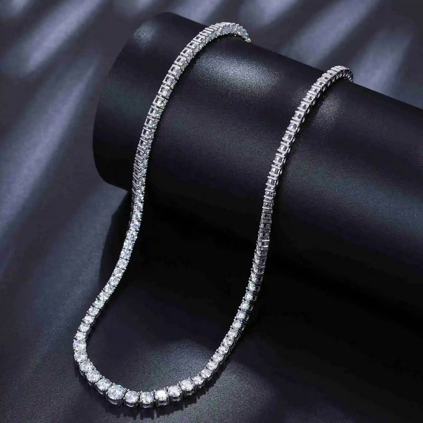 

Fine Jewelry Wholesale Hip Hop 925 Sterling Silver VVS Moissanite Diamond Cluster Tennis Chain Bracelet Necklace for Men Women