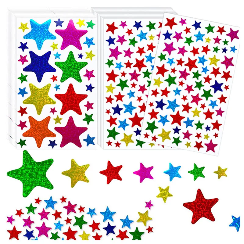 6/60Sheets Children's Stickers&Star Stickers School Reward Behavior Chart Children's Handmade Clip Art Decoration