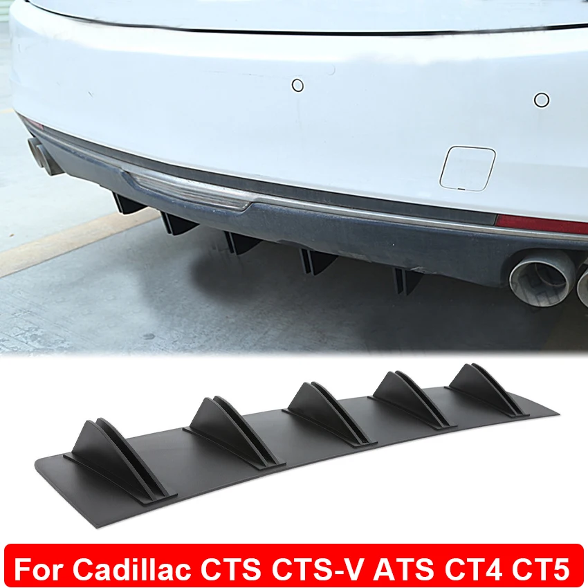 

81.5cm Universal Rear Bumper Diffuser 5 Shark Fins Splitter Spoiler Body Kit For Cadillac CTS CTS-V ATS CT4 CT5 Car Accessories