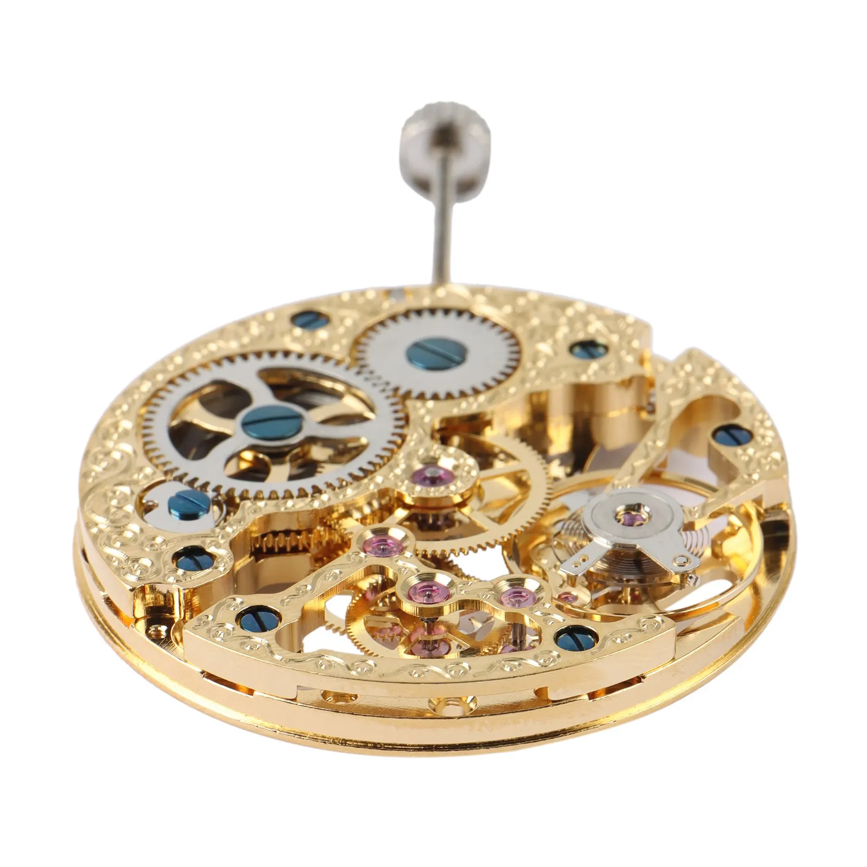 

GOOD-17 Jewels Gold Asian Full Skeleton For Men's Watch 6497 Hand-Winding Movement Mens Skeleton Movement