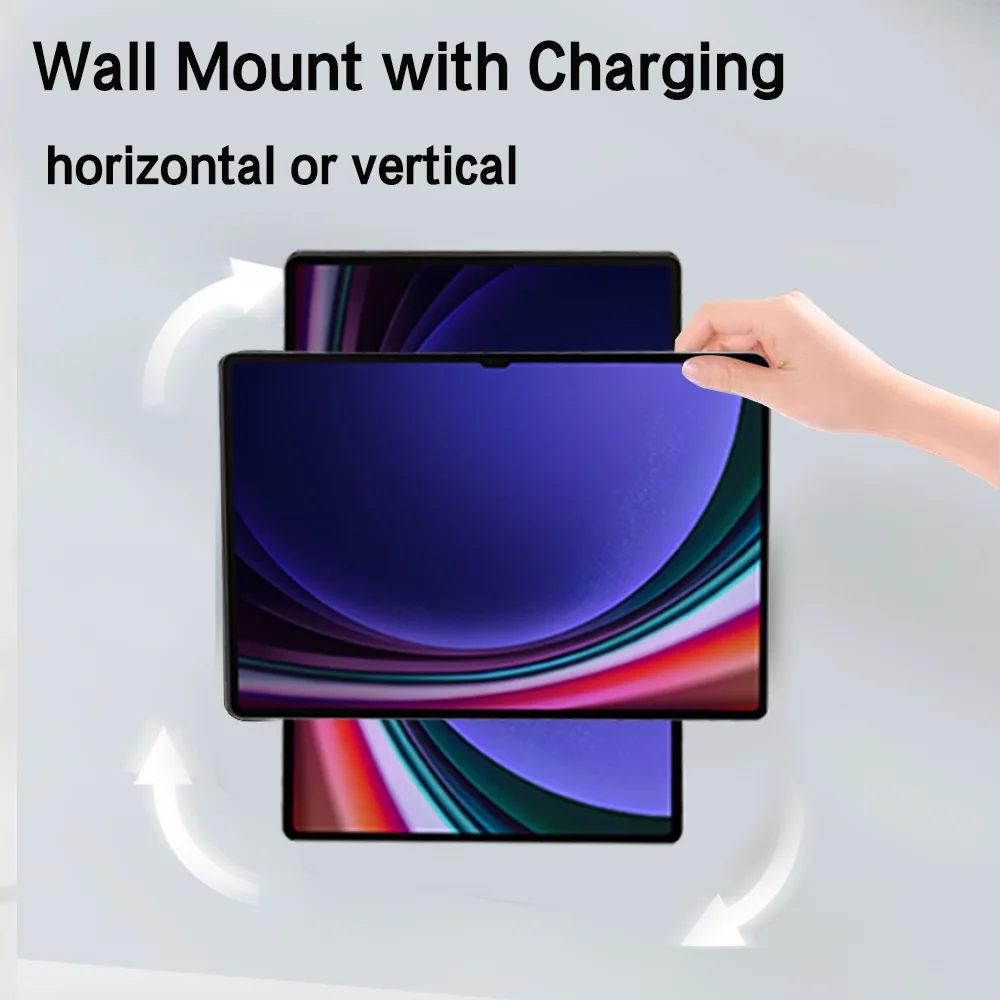 Tablet holder for Samsung POE Galaxy Tab S9 Ultral 14.6 wall charging station Magnetic wireless charging Smart Switch