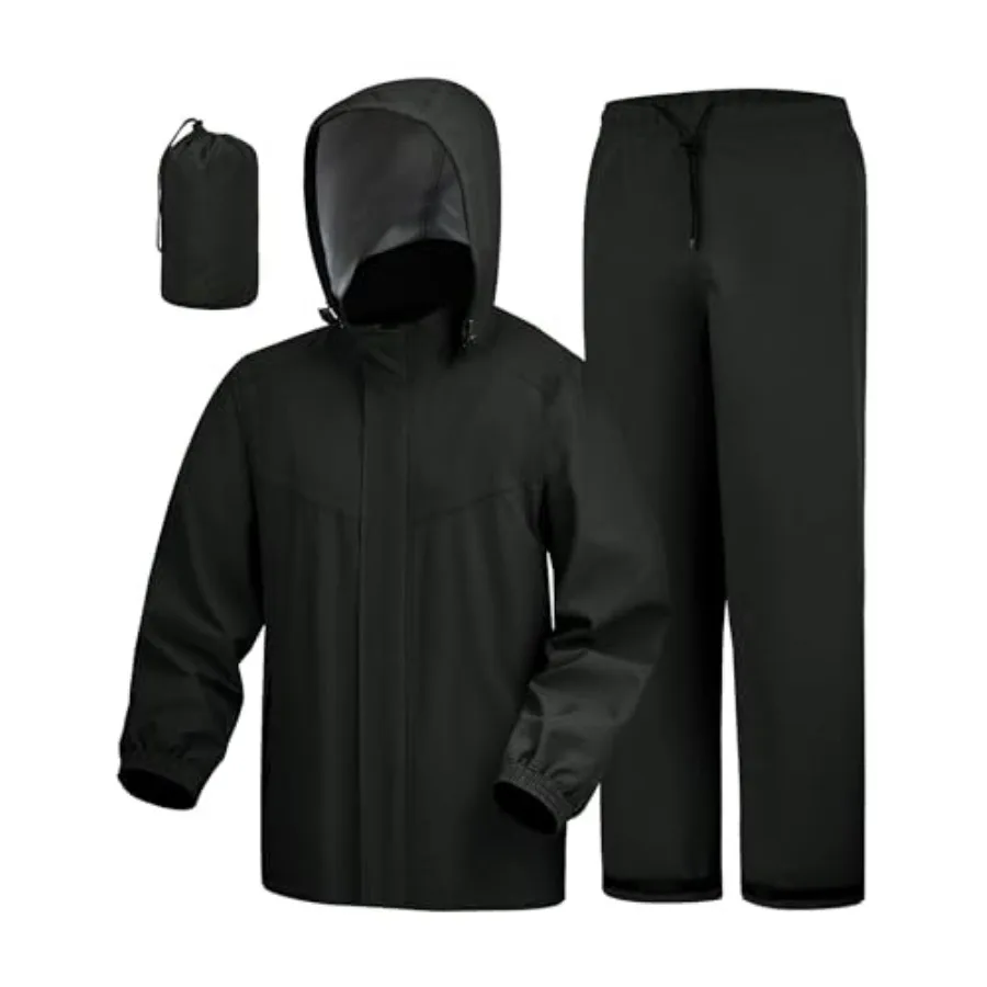 

iCreek Rain Suit Waterproof Hooded Rain Gear Breathable Lightweight Packable Rain Jacket Pants Men Women for Hiking Fish Golf