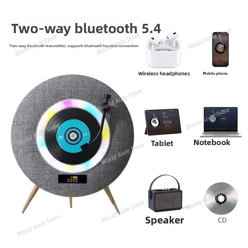 CD Player, Flying Saucer Bluetooth Speaker, Portable Retro All-in-one Album Player, Record Player