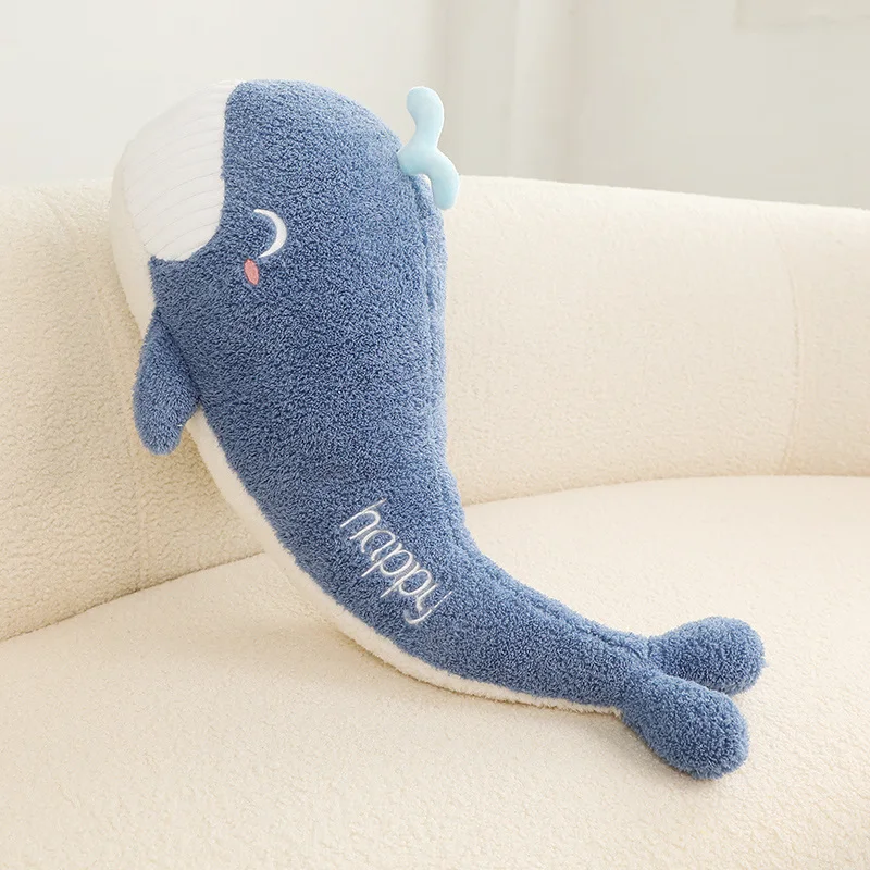 Cartoon Soft Blue Whale Plush Toys Stuffed Sea Animals Pillow Lovely Fish Dolphin Dolls for Girls  Birthday Gift