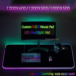 Custom Mat Extra Large Desk Mat 120x60 RGB LED Backlit Mouse Pad 100x50 Xxxl Gaming Genshin Mousepad Gamer Keyboard Anime Carpet
