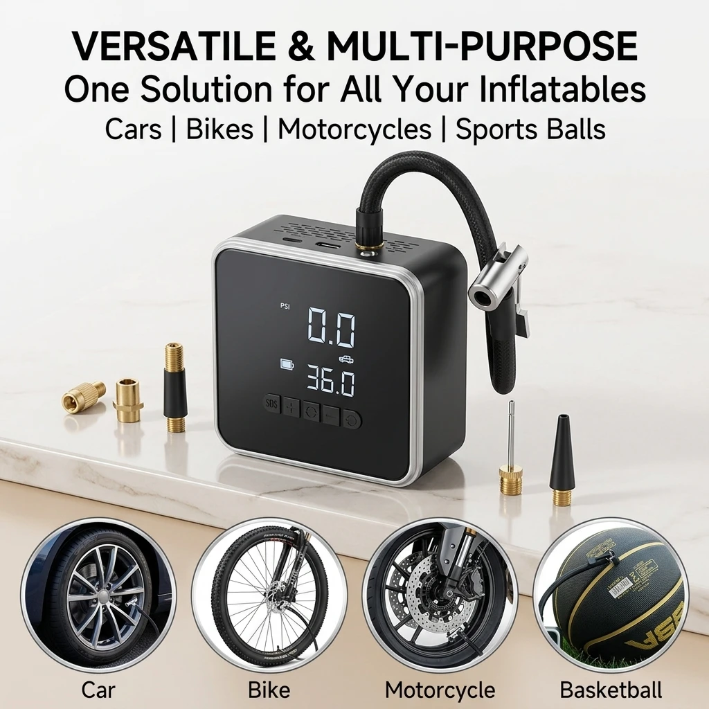 Car Tire Inflator 716 Portable Cordless Air Pump 150PSI Digital Electric Inflator for Car Motorcycle Bike Ball