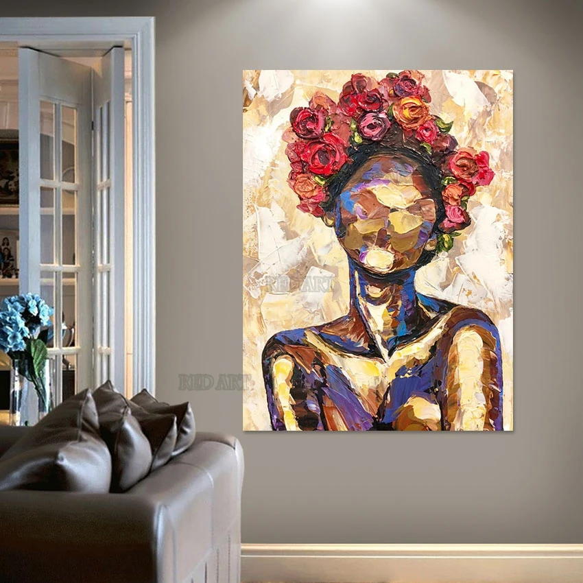 Imagem -03 - Sexy Lady Figura Art Picture Decoração do Quarto do Hotel Pintura a Óleo Poster Pintados à Mão Grandes Murais Paleta Faca Canvas Artwork Gift