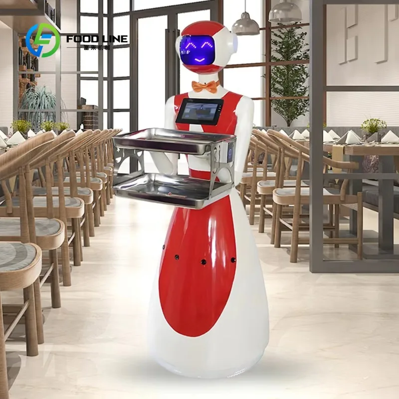 Food Delivery Robot for Restaurant LiDAR Navigation Obstacle Avoidance Multi-layer Tray Waiter Robot for Hotel Restaurant