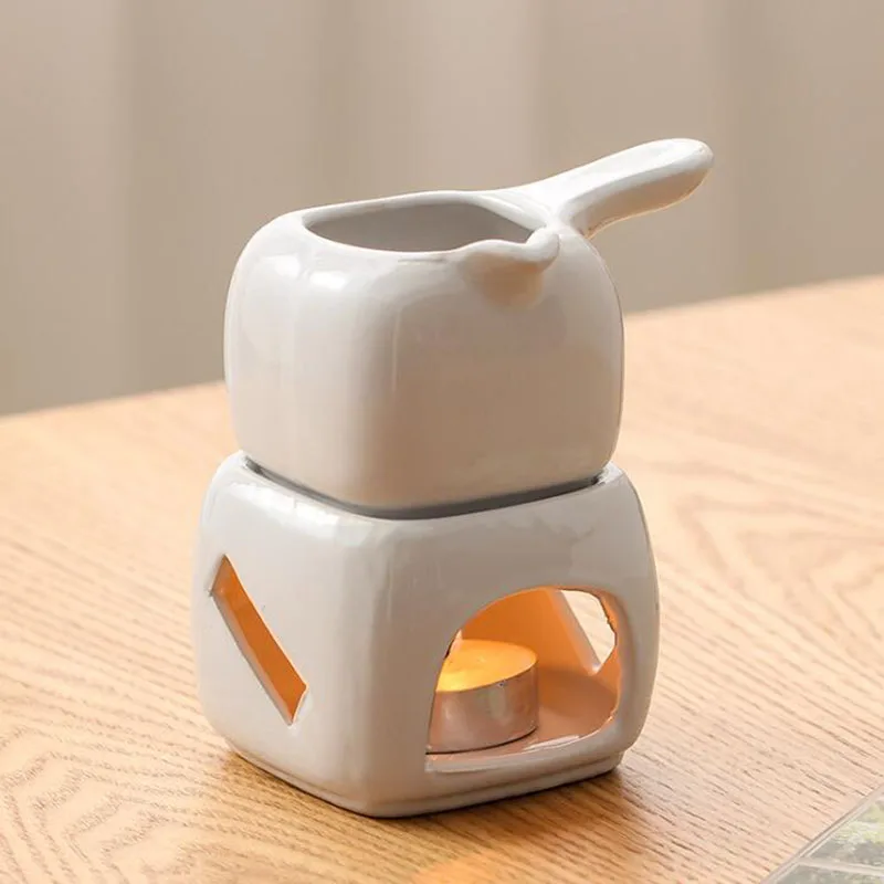 

Керамическая однотонная белая, черная ароматическая горелка, подсвечник, масляная лампа, горелка для эфирного масла для спа, домашний декор в помещении