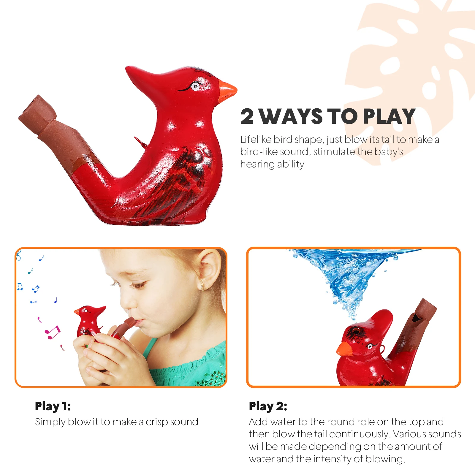 

6 Pcs Bird Whistle Water with Lanyard Shaped Pigeon Colorful Toys Ceramics Educational