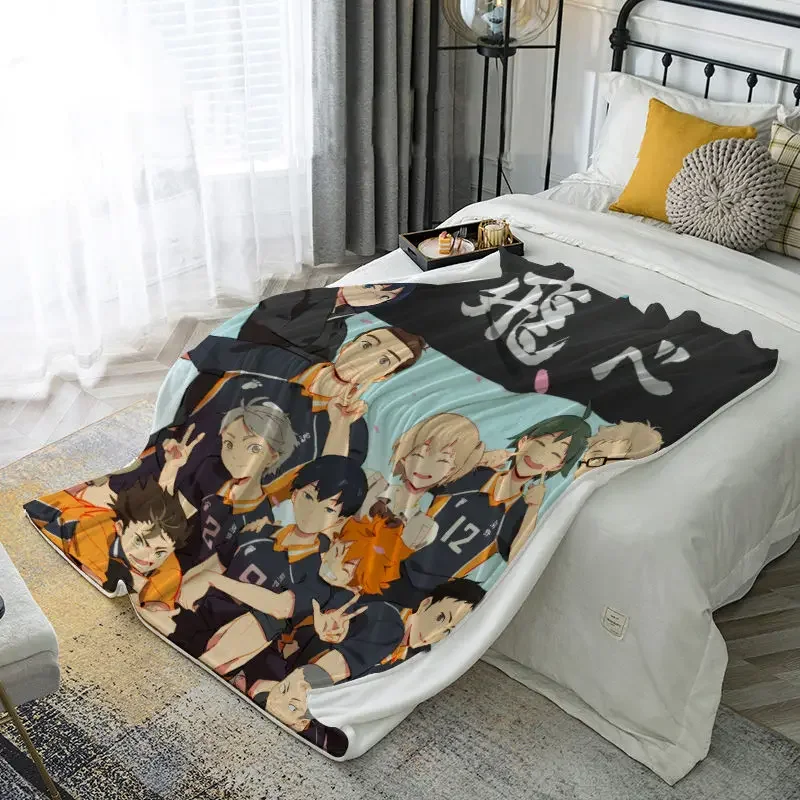 Haikyu!! Animation peripheral cartoon Karasuno team Hi Shoyo blanket bedroom sofa shawl cover dormitory quilt sheet blanket