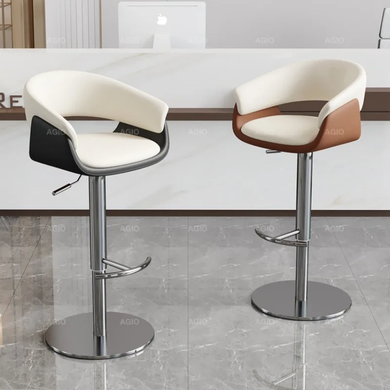 

Modern Stainless Steel Bar Chairs Swivel Adjustable Height Bedrooms Fashion Bar Stools Apartment Relax Sillas De Bar Furniture