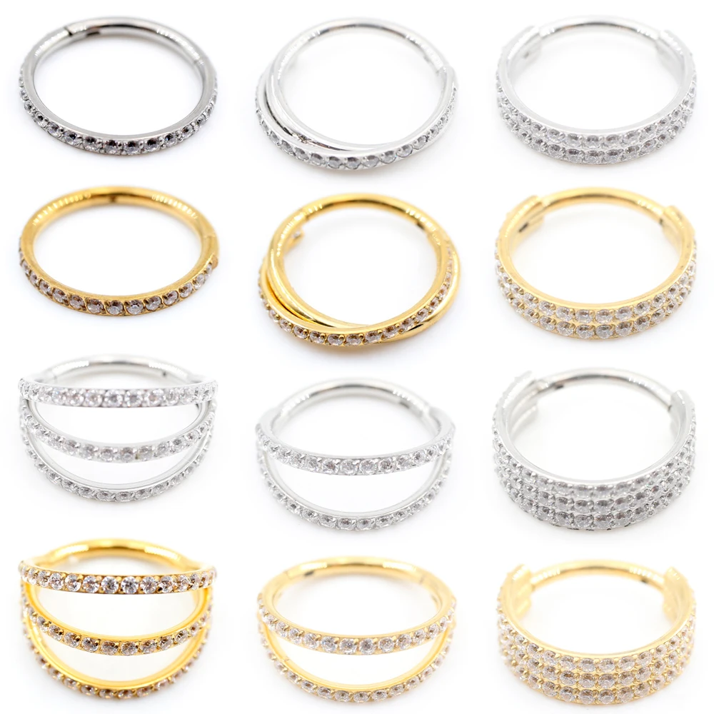 Alisouy 1 PC croix en acier inoxydable Zircon nez anneau Daith oreille captive Tragus Cartilage Helix cerceau boucles d'oreilles Piercing bijoux de corps