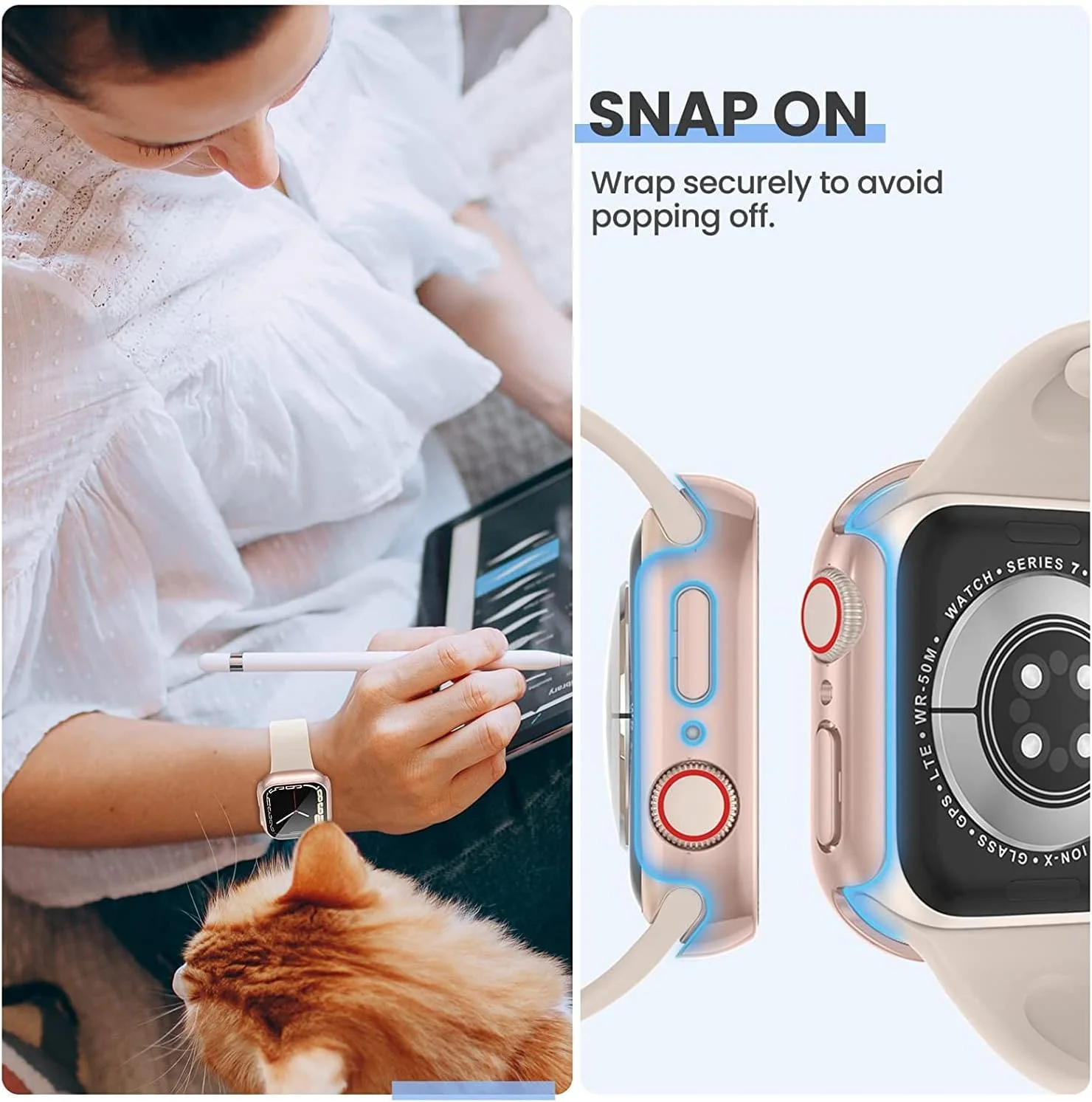 3pcs Watch Case+Glass for Apple Watch 40/41/42/44/45/46mm Scratch-resistant full-coverage protective case for Series11 10 987654 image 2