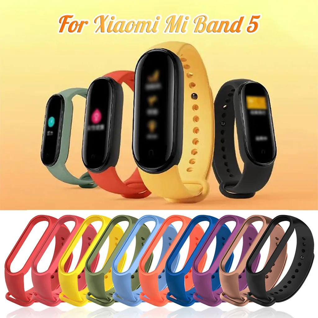 Sports Soft Tpe Silicone Wristband Wrist Strap High Quality Colorful Fashion Accessory Compitable For Xiaomi Mi Band 5