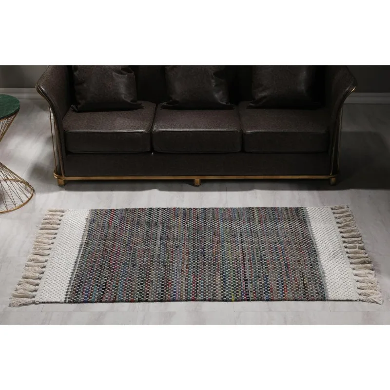 

Area Rugs Handloom Recycled Cotton Rug with Tassels