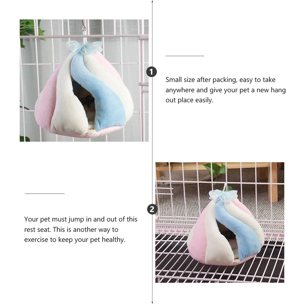 

Hamster Hammock Hanging Bed Small Animal Cot Pet Mice Sleeping Nest Guinea Pig Space Saving Washable