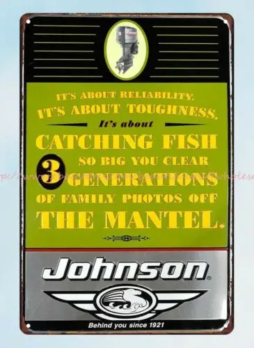 Johnson Outboard Motor Sign metal tin sign plaque metal garage signs