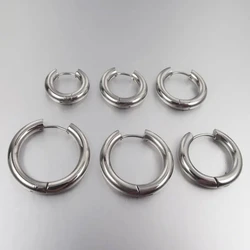 2 Pieces 4mm thickness Stainless Steel Earring Cute Big Crude Circle Earring Hoop Earrings Huggie Jewelry Men Women Gift