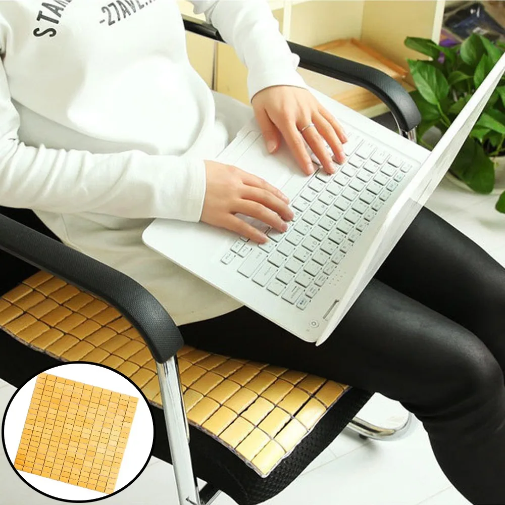 

1pc Home Chair Office Chair Square Seat Mat Bamboo Seat Mat and Seat Cushion for Office Breathable Cooling Mat Home Summer Decor