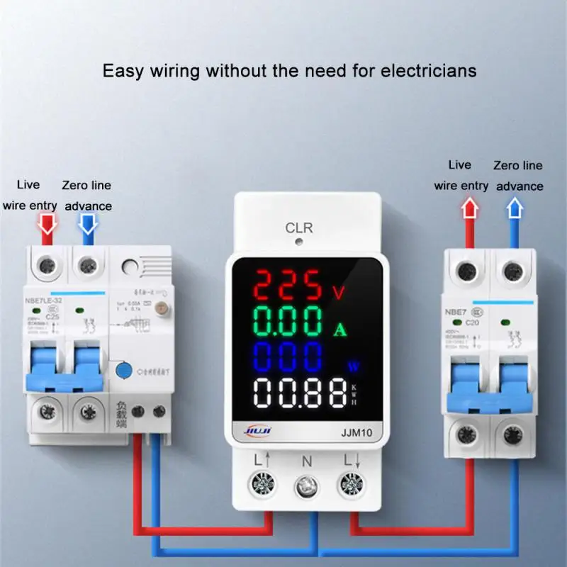 1~4PCS TOMZN 110V 220V 100A Current KWH Electric energy monitor meter VOLT AMP voltmeter ammeter Wattmeter din rail