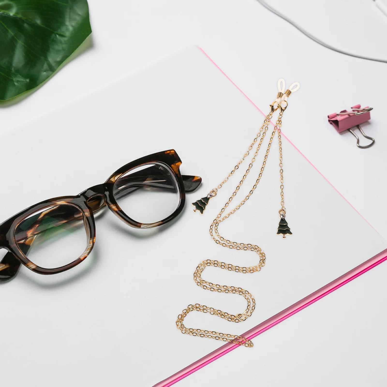 

1 Pair Alloy Glaze Tassel Eyeglass Chain For Women Metal Glasses Holder Strap Sunglasses Neck Lanyard Eyeglass Chains