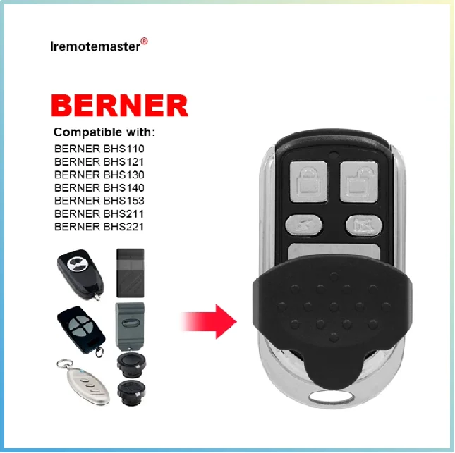 

For Berner BHS110 BHS121 BHS130 BHS140 BHS153 BHS211 BHS221 Garage Door Remote Control Duplicator 868MHz Gate Opener Transmittr