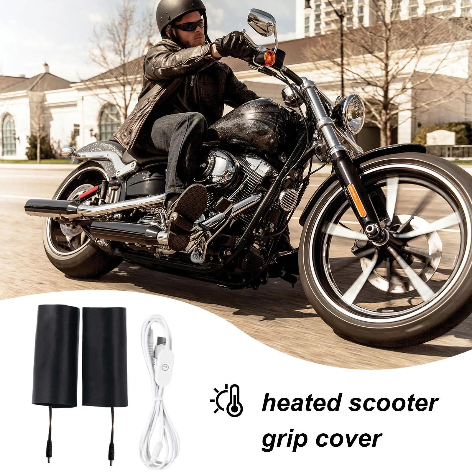 Motorcycle Heated Grips Waterproof USB Powered Cycling Hand Heater Motorcycle Handlebar Warmers For Winter Cold Weather Scooter