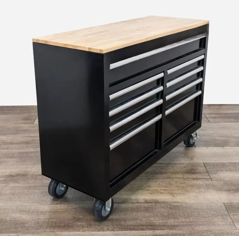 

Modern designed wooden trolley for use in the shop floor