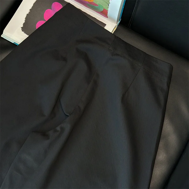 Women's pants 2026 Spring new low waisted slim fit straight leg pants High quality pure cotton curved knife pants wide leg pants