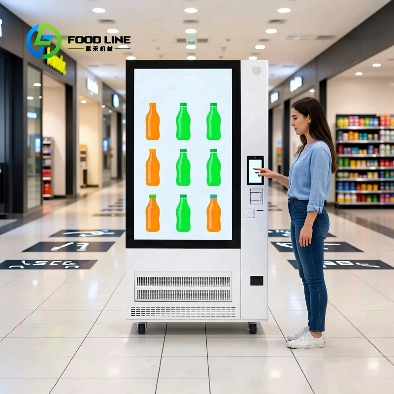 Customized Modern 55inch 4K Touch Screen Slushy Ice Beverage Vending Machine Intelligent Frozen Drink Device For Public Business