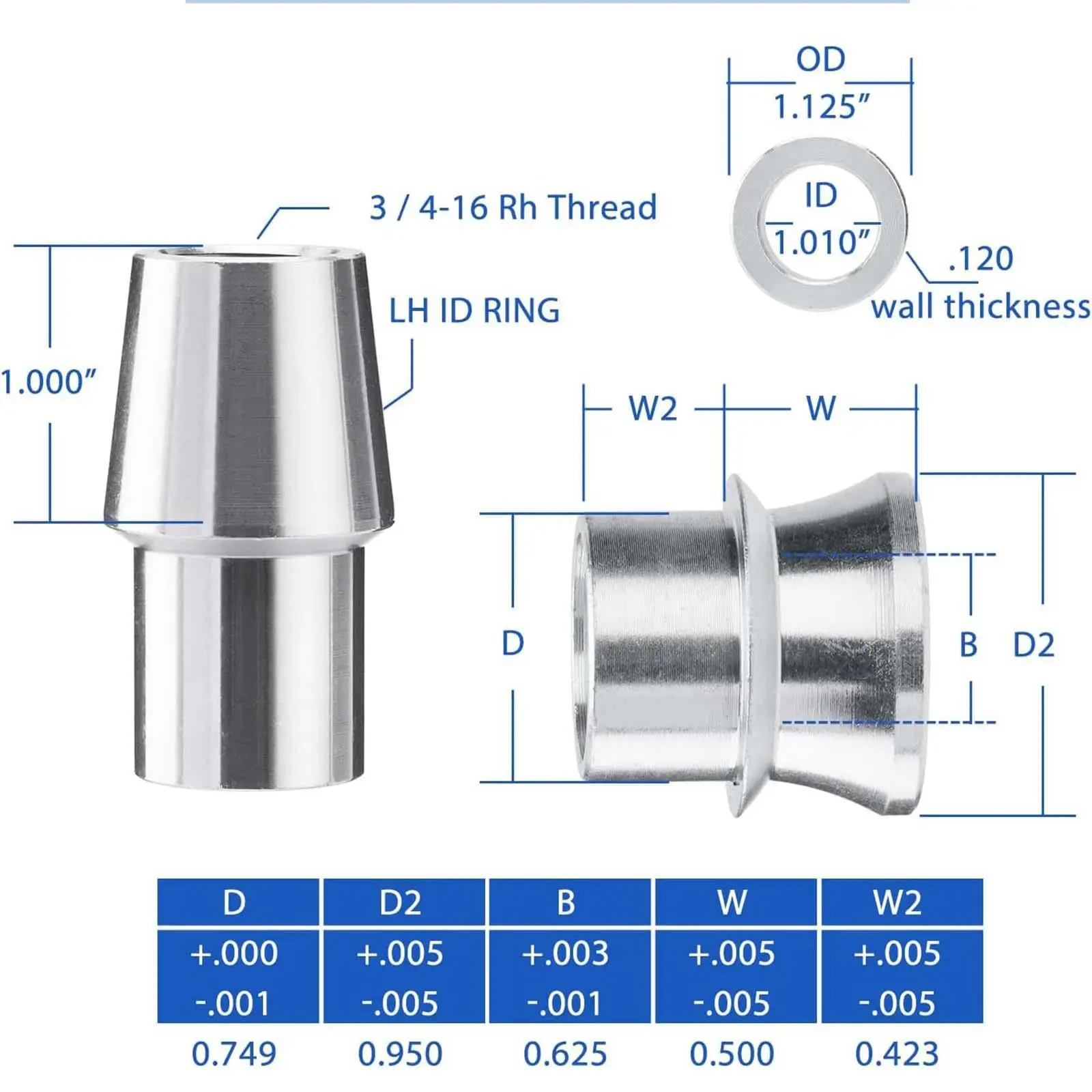 Heim Joints Rod End Set Premium for Traction Bars Steering Joints Suspension
