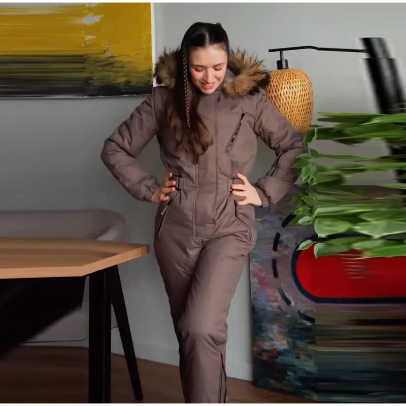 Warm Hooded Puffer Winter Jumpsuit. Sd8b7b7451ddf4f8c9105e9aead21c2231