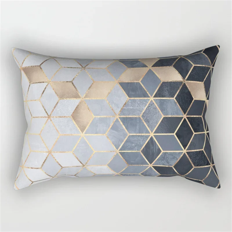 30x50cm Marble Geometric Pillow Cases Rainbow Patchwork Square Cushion Cover Sofa Bedroom Living Room Pillowcase Home Decoration