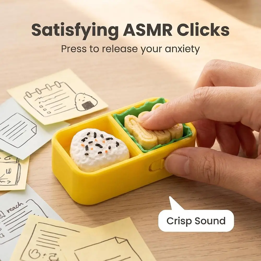 New Plastic Imitation Sushi Clicker Keychain Clickable Buttons Bead Chain Food Keychain Snack Keychain Backpack Decoration