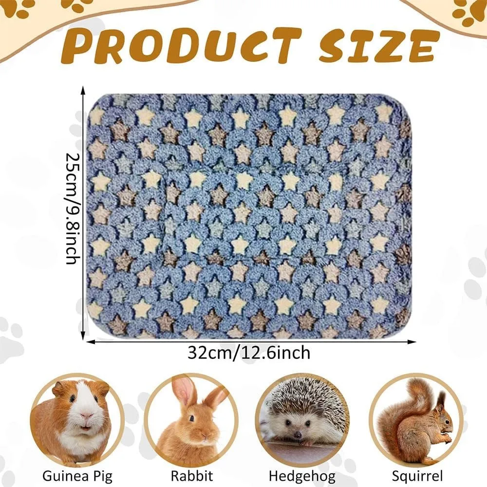 Set van 3 ultrazachte hondenkattenmatten met schattige prints - omkeerbaar fleece - verdikt hamster cavia bed - huisdierbedmat voor